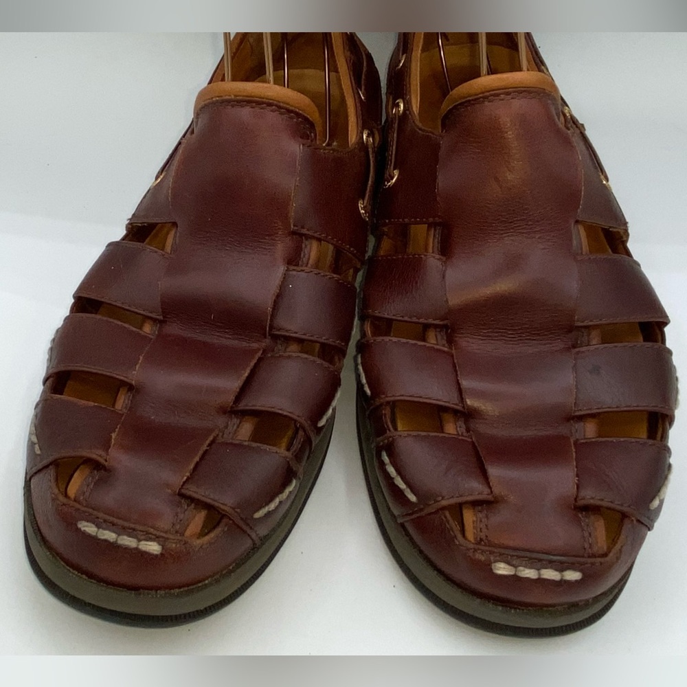 Sperry Top-Sider Gold Cup Leather Fisherman Sandals Deerskin Linings 11.5 M AA13 - Picture 3 of 10
